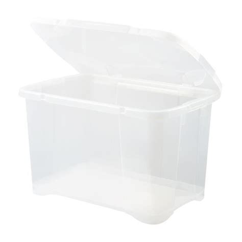 EDA PLASTIQUE Boîte de rangement Clip Box 40 L Naturel couvercle avec