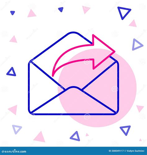 Line Outgoing Mail Icon Isolated On White Background Envelope Symbol