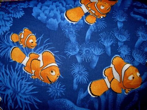 Finding Nemo Dark Blue Cotton Fabric 9x44 Fabric Nemo