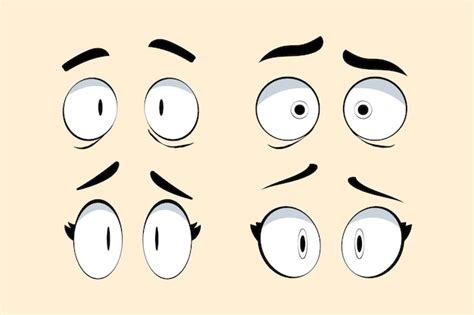 Free Vector | Hand drawn scared eyes cartoon illustration