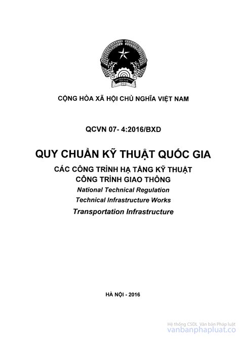 Quy chuẩn kỹ thuật quốc gia QCVN 07 4 2016 BXD về Các công trình hạ