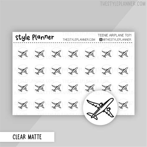 Teenie Airplane Stickers | Clear Matte | Style Planner