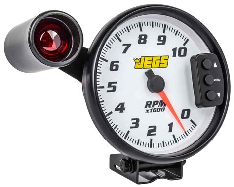 Jegs 41265 5 In Tachometer 0 10 000 Rpm Electrical Black Housing White