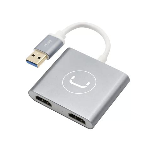 USB A to Dual HDMI Hub/Adapter - Full HD resolution (USB 3.0) and Supe ...