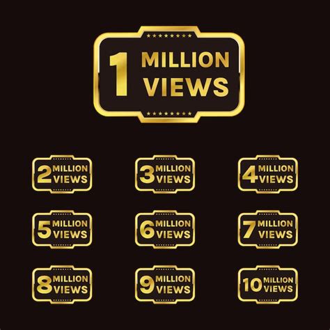 Premium Vector 1 Million Views To 10 Million Celebration Background