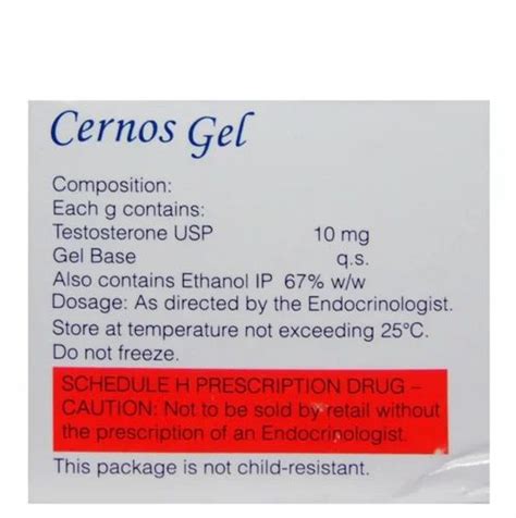 Testosterone Cernos Gel Gm Treatment Treatment Of Male Hypogonadism