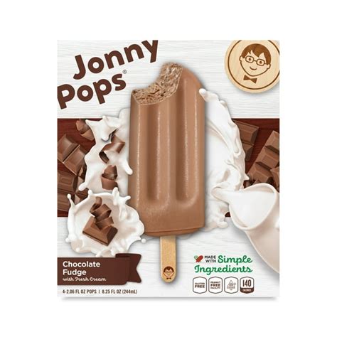 Jonnypops Creamy Chocolate Fudge With Cream Pops 4 Pack