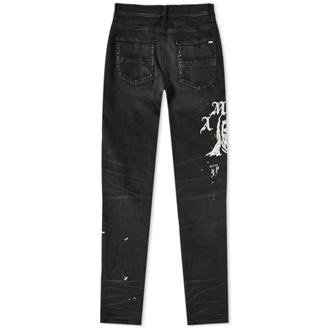 Amiri Wes Lang Reaper Logo Jean Aged Black End Sg