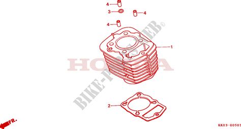 CYLINDER (2) for Honda XR 200 R 1988 # HONDA Motorcycles & ATVS Genuine ...