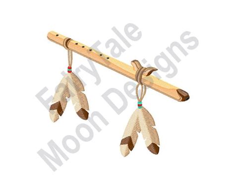 Native American Flute Machine Embroidery Design, Courting Flute ...