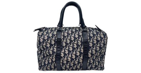 Sac Bowling Dior En Toile Bleue Ref Joli Closet