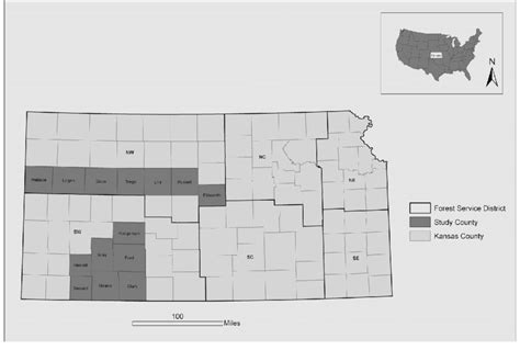 Kansas Reference Map And Study Area Within Kansas Forest Service