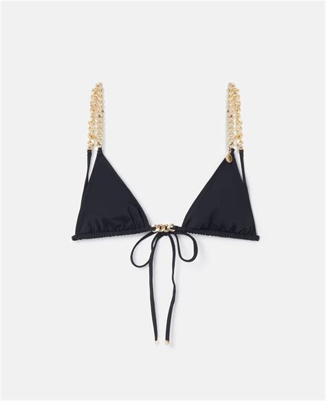 Women Black Falabella Triangle Bikini Top Stella Mccartney Us