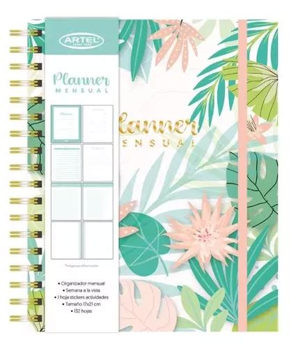 Planner Mensual Flores X Cm Artel Cuotas Sin Inter S