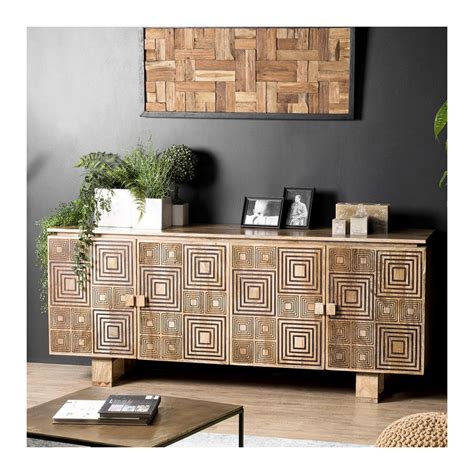 Buffet De Style Ethnique En Bois De Manguier Avec Quatre Portes Delhi