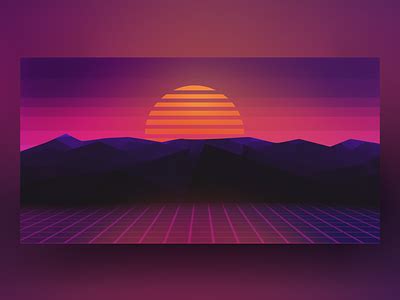 Retro sunset by Piotr Nowakowski on Dribbble