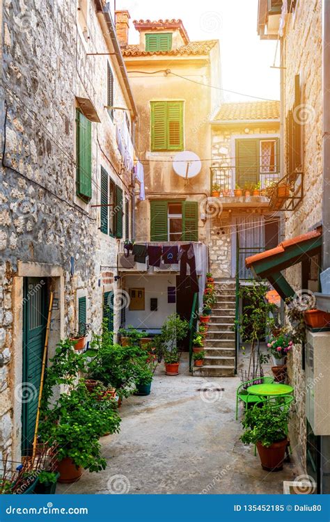 Street In Split Historical Center Croatia Beautiful Square Of The Old