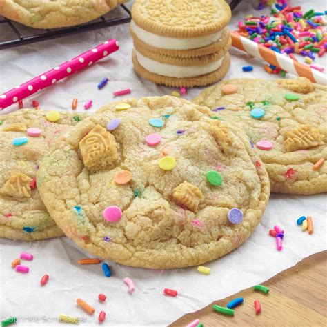 Birthday Cake Golden Oreo Cookies - Sprinkle Some Sugar