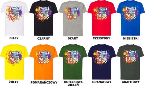 T Shirt Koszulka Z W Asnym Kolorowym Nadrukiem Napisem Logo Grafik Xl