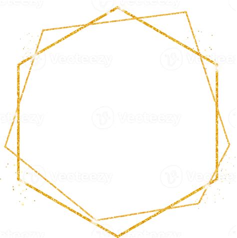 Gold Glitter Hexagon Frame 12958306 Png