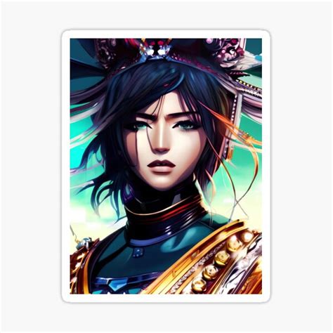 "Anime Style Portrait of a Warrior Goddess Gift" Sticker for Sale by TMelonShop | Redbubble