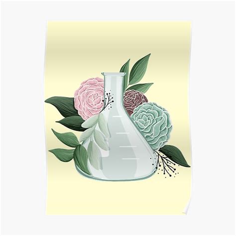 Floral Erlenmeyer Flask Poster For Sale By Amineangx Redbubble