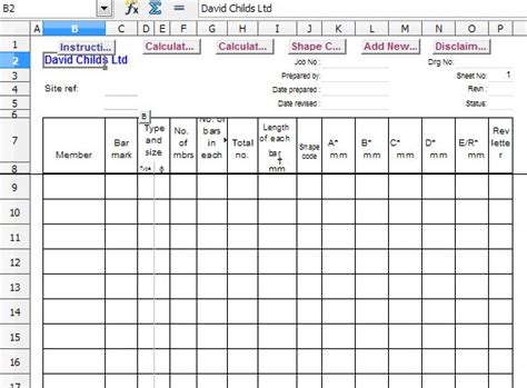 Bar Schedule Calculate Bar Lengths For Reinforcement Scheduled In Accordance With Bs 86662005