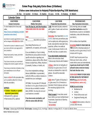 Fillable Online Liter Colonoscopy Bowel Preparation Instructions Fax