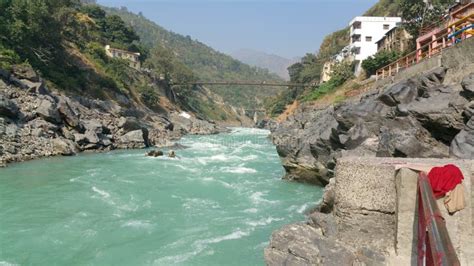 Beautiful Ganges River Flows Through Rishikesh India Stock Photo