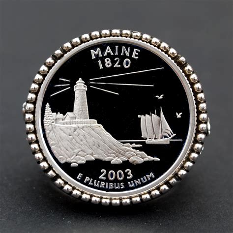 Us 2003 Maine State Quarter 90 Silver Bu Uncirculated Proof Etsy