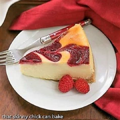 White Chocolate Raspberry Swirl Cheesecake Elegant And Creamy That Skinny Chick Can Bake