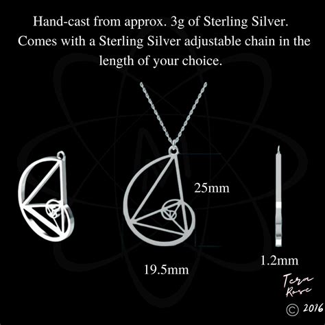 Sterling Silver Sapphire Fibonacci Necklace Golden Etsy