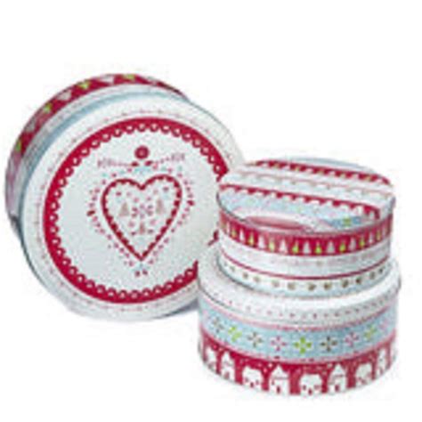 Christmas Cake Tins. A Set of 3 Xmas Round Cake Tins. Perfect for ...