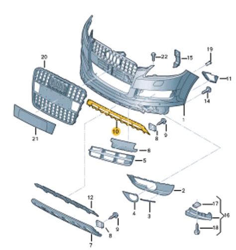 Grade Inf Parachoque Dianteiro AUDI Q7 10 15 4L0807683C01C G Santos