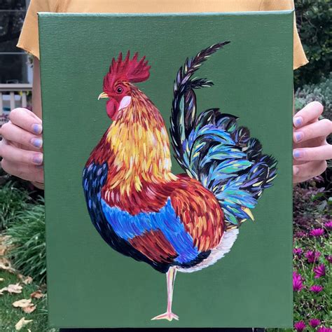 Custom Rooster Painting, Acrylic 8 X 10, 9 X 12, 11 X 14, 12 X 16 - Etsy