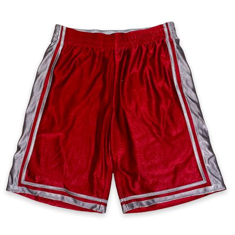 Tek Gear Dazzle Basketball Shorts Silky Shiny Red Si Gem