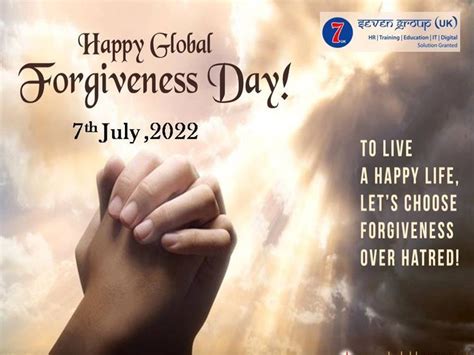 Global Forgiveness Day 2022 Forgiveness Happy Life Hatred