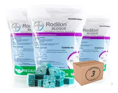 Rodilon Bloque De 1 Kg Bayer Rodenticida Ratas 3 Kg Cpj Envío gratis