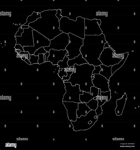 Outline Africa map Stock Photo - Alamy