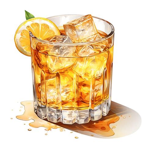 Premium Ai Image Watercolor Of Whisky Sour Drink A Classic Cocktail