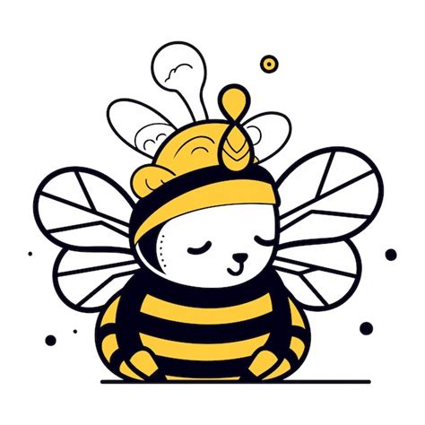 Linda Abeja De Dibujos Animados Con Una Corona Ilustraci N Vectorial