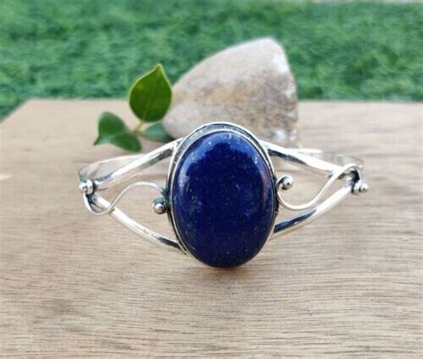 Schön Lapislazuli Edelstein 925 Sterling Silber Handgemacht Armband