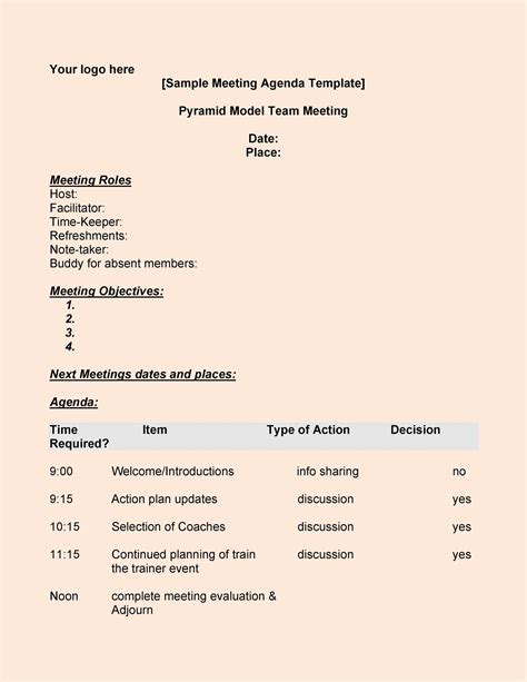 agenda template