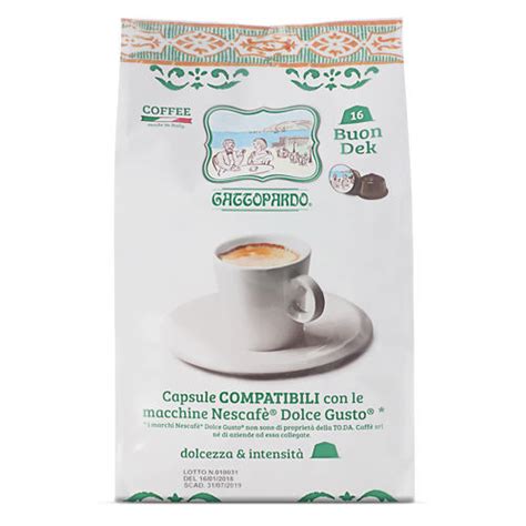 Gattopardo To Da Caff Decaffeinato In Capsule Compatibili Dolce