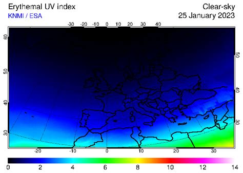 Temis Daily Erythemal Uv Index From Satellite