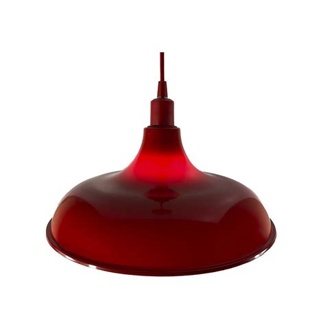 Kit Utron 7 Lustres Luminária Pendente Prato Bedd Retrô 32cm Vermelho