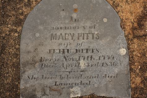 Mary Teague Pitts 1777 1836 Mémorial Find a Grave