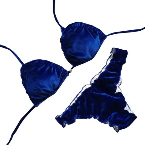 Snowshine3 YLW Lady Dark Blue Bikini Small Chest Gather Sexy In Bikinis