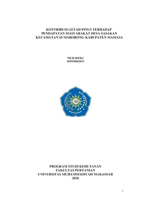 PDF KONTRIBUSI GETAH PINUS TERHADAP PENDAPATAN Pengelolaan