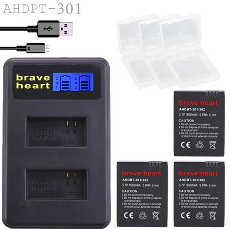 3x 3.7v 1600mAh Go Pro Hero 3 3+ gopro3 gopro 3 Hero3+ battery with ...